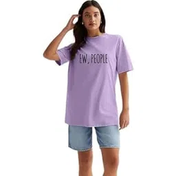 calf ele EW,People Roundneck Half Sleeve 100% Cotton Baggy Fit Casual Special Ocation Women T-Shirt-picture-53