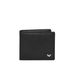 CALFNERO Men Black & Gunmetal-Toned Leather Two Fold Wallet-picture-27