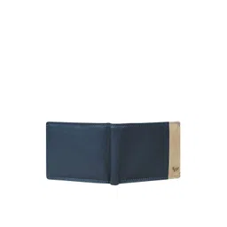 CALFNERO Men Blue Leather Two Fold Wallet image 3