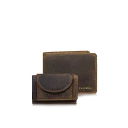 CALFNERO Men Brown & Black Leather Two Fold Wallet-picture-33