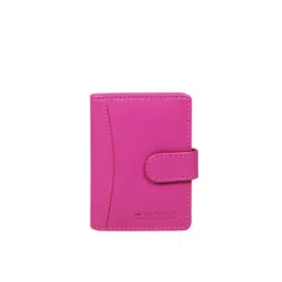 CALFNERO Unisex Pink Textured Leather Card Holder-picture-41