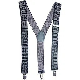 Elegant Black Diamond Pattern Suspenders for Men – Stylish Geometric Design Adjustable Elastic Y-Back Braces with Heavy Duty Metal Clips – Formal Wedding Business Costume Accessory-image-23