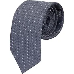 Mens Floral Micro Self, Necktie Gift Set Formal Tie (Pack of 1) (Grey Dotted)-image-7