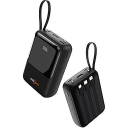 Callmate 10000mAh Flashlight Power Bank, 23W Fast Charging | Buit in Cables | 5 Output Ports and 3 Input | Digital Display (23 W, Power Delivery 3.0) (Black, Lithium Polymer)-picture-29