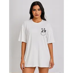 Calm Down Women White Cotton Tshirts-picture-31