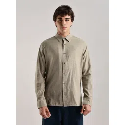 Calvin Klein Beige Regular Fit Cotton Shirt-image-47