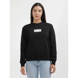 CALVIN KLEIN Black Cotton Logo Print Sweatshirt-image-43