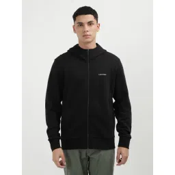 Calvin Klein Black Cotton Regular Fit Hooded Sweatshirt-picture-18