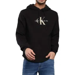 Calvin Klein Black Cotton Regular Fit Logo Printed Hooded Sweatshirt-picture-23