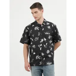 Calvin Klein Black Cotton Relaxed Fit Floral Print Shirt-picture-45