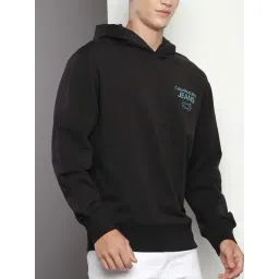Calvin Klein Black Cotton Relaxed Fit Logo Printed Hooded Sweatshirt-image-33