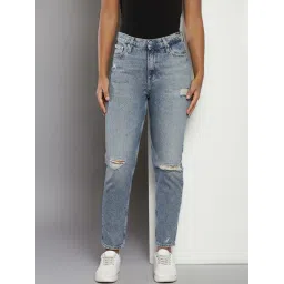 CALVIN KLEIN Blue Cotton Distressed Jeans-picture-14