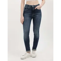 CALVIN KLEIN Blue Cotton Mid Rise Jeans-picture-17