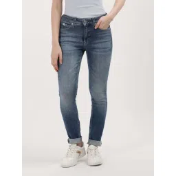 CALVIN KLEIN Blue Cotton Mid Rise Jeans-picture-46