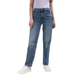 CALVIN KLEIN Blue Cotton Mid Rise Jeans image 1