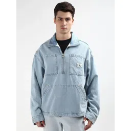 Calvin Klein Blue Cotton Relaxed Fit Denim Jacket image 1