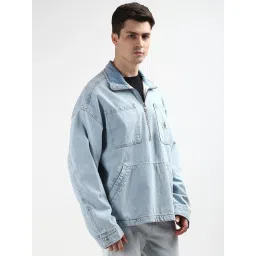 Calvin Klein Blue Cotton Relaxed Fit Denim Jacket image 4