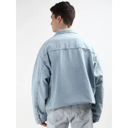 Calvin Klein Blue Cotton Relaxed Fit Denim Jacket image 2