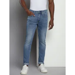 Calvin Klein Blue Cotton Slim Fit Distressed Jeans-image-31