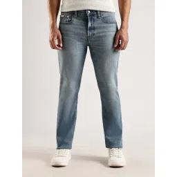 CALVIN KLEIN Blue Cotton Slim Fit Mid Rise Jeans-picture-30