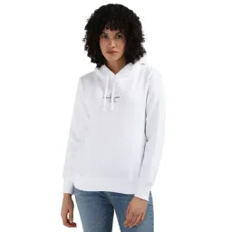 Calvin Klein Bright White Polyester Women's Regular Fit Sweatshirt-picture-10