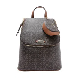 CALVIN KLEIN Brown & Khaki Logo Medium Backpack-picture-36