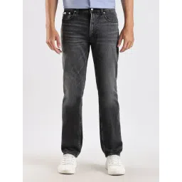CALVIN KLEIN Charcoal Grey Light Wash Staright Fit Mid Rise Jeans-picture-11