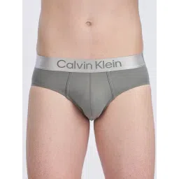 CALVIN KLEIN Grey Nylon Fitted Solid Briefs-picture-21