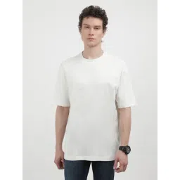 Calvin Klein Ivory Cotton Relaxed Fit T-Shirt-image-8