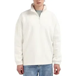 Calvin Klein Ivory Relaxed Fit Colour Block Sweatshirt-image-4
