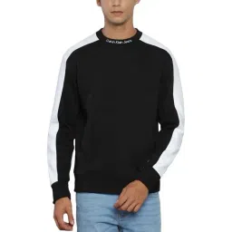 Calvin Klein Jeans Black Slim Fit Colour Block Sweatshirt-picture-17