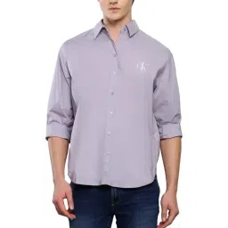 Calvin Klein Jeans Lavender Aura Cotton Regular Fit Shirt-picture-13