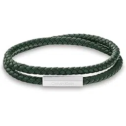 calvin klein Latch Family Stainless Steel & Green Leather Men's Bracelet - 35100018-picture-28