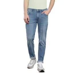 Calvin Klein Light Blue Cotton Straight Fit Jeans-picture-32