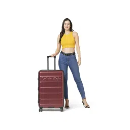 Calvin Klein Ridge-Line Pearlized Berry Textured Hard Cabin Trolley Bag - 77 cm-picture-27