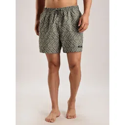calvin klein Small Logo Olive Low Rise Swimwear Shorts Printed Men Swim Bottom Green Swimsuit-picture-15