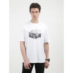 Calvin Klein White Cotton Relaxed Fit Printed T-Shirt-picture-38