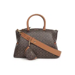 calvin klein fashion Calvin Klein Brown Logo PU Handbag image 1