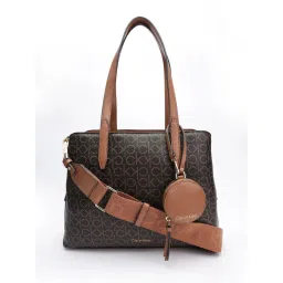 calvin klein fashion Calvin Klein Logo Brown Pvc Handbag with Detachable Strap-picture-16