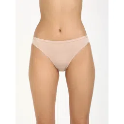 calvin klein fashion Calvin Klein Solid Beige Mid Rise Bikini Brief-picture-12