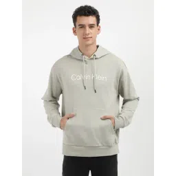 Calvin Klein Jeans Beige Cotton Regular Fit Logo Printed Hooded Sweatshirt-picture-37
