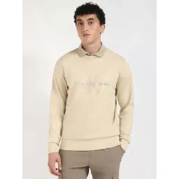 Calvin Klein Jeans Beige Cotton Relaxed Fit Sweatshirt-picture-16