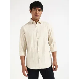 Calvin Klein Jeans Beige Slim Fit Striped Shirt image 1