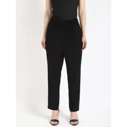 Calvin Klein Jeans Black Belted Mid Rise Regular Fit Trouser-picture-11