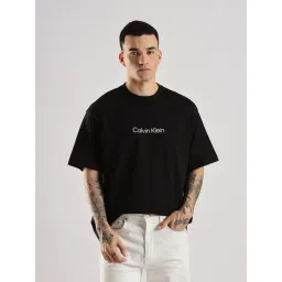 Calvin Klein Jeans Black Cotton Comfort Fit Logo Printed T-Shirt-picture-30