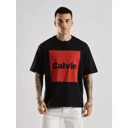 Calvin Klein Jeans Black Cotton Comfort Fit Logo Printed T-Shirt-picture-45