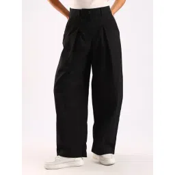 Calvin Klein Jeans Black Cotton Flared Fit Trousers-picture-32