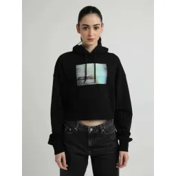 CALVIN KLEIN JEANS Black Cotton Printed Sweatshirt-picture-14