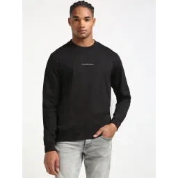 Calvin Klein Jeans Black Cotton Regular Fit Logo Printed Sweatshirt-picture-42