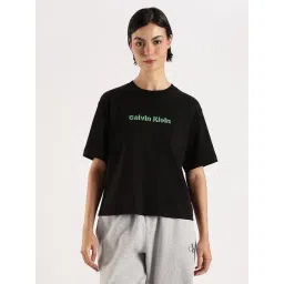 Calvin Klein Jeans Black Cotton Regular Fit Logo Printed T-Shirt-picture-27